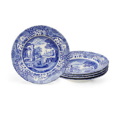 Blue Italian Set of 4 Soup Plates
